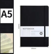 A5 Faux Leather Binding Business Notebook, Hard Cover Journal With Elastic Band Back To School