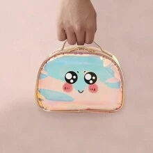 大容量手提旅行包带化妆袋，防水透明收纳袋 - 粉色 - 查看 4