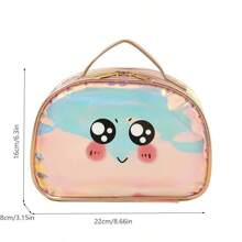 大容量手提旅行包带化妆袋，防水透明收纳袋 - 粉色 - 查看 5