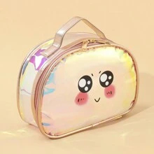 大容量手提旅行包带化妆袋，防水透明收纳袋 - 粉色 - 查看 1