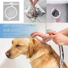 10pcs 11cm Round Disposable Drain Covers, Multi-Purpose/Anti-Clogging Hair Filters, Suitable For Bathtubs, Kitchens, Bathrooms And Other Drains - White - View 5