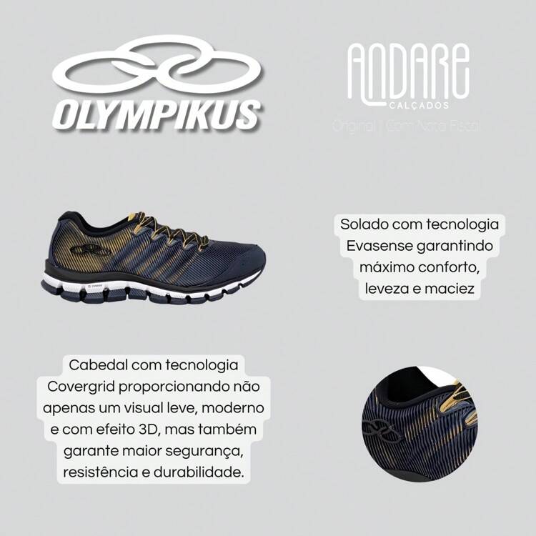 Tenis Olympikus Dynamic Masculino Evasense Original Conforto - Preto - Visão 6