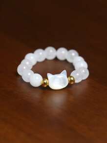 gxtbw 1 件可爱猫兔串珠戒指 - 简约时尚派对珠宝配饰、男女通用情侣戒指、手工珠宝礼物 - 戒指 - 查看 15