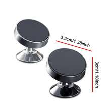 2pcs/Set Alloy Magnetic Car Phone Holder, Universal Dashboard Car Phone Mount, 360° Rotation, Compatible With IPhone, Etc, Black & Silver