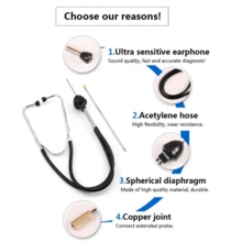 1 件专业汽车发动机气缸高灵敏度诊断工具机械听诊器适用于各种燃料车辆 - 黑色 - 查看 6