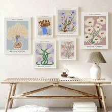 1pc Bình hoa sen hoa loa kèn nhiều màu sắc trừu tượng Matisse Flower Market Tranh vải nghệ thuật Áp phích In Ảnh treo tường Phòng khách Trang trí nhà Không có khung - Nhiều màu - Xem 4