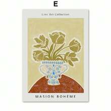 1pc Bình hoa sen hoa loa kèn nhiều màu sắc trừu tượng Matisse Flower Market Tranh vải nghệ thuật Áp phích In Ảnh treo tường Phòng khách Trang trí nhà Không có khung - Nhiều màu - Xem 6