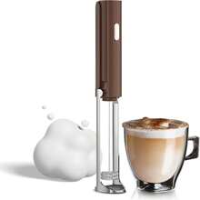 牛奶起泡器 可充电手持式泡沫机 适用于咖啡 3 级可调节 可悬挂 可折叠 搅拌器 - 棕色 - 查看 1