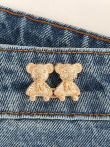 1 件女式金属金/银熊腰带扣，时尚腰部装饰配件，适合日常休闲使用，适合作为送给朋友的圣诞礼物 - XYSP0360 - 查看 11