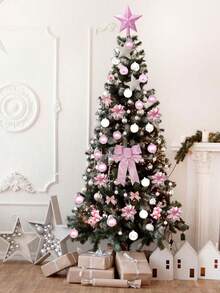 Zestaw 44 szt./1 opakowanie różowo-białych bombek choinkowych ze sznurkiem, nietłukące się ozdoby choinkowe, dekoracje na przyjęcia świąteczne, odpowiednie na święta, wesela i imprezy, płatki śniegu, gwiazdy, bombki choinkowe z motywem łosia, prezent świąteczny, dekoracja choinkowa, dekoracja choinkowa, wystrój domu, ozdoby świąteczne, ozdoby choinkowe, ozdoby na stół wigilijny - Wielokolorowe - Zobacz 6