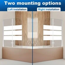 Cecaylie 浴缸附件可折叠透明纳米玻璃 ESG 6mm 浴缸淋浴隔断 2 部分可折叠 100*140CM 白色浴室装饰夏季返校