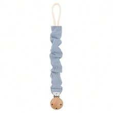 1pc Baby Infant Crinkly Fabric Stylish Print Pacifier Clip And Wooden 3-Slot Pacifier Holder, For Daily Use - Multicolor - View 26