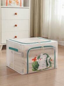 1 件装可爱动物图案折叠收纳盒，大容量，适合衣物整理和儿童玩具/书籍收纳装饰品装饰节日装饰房间装饰家居装饰卧室装饰，房间装饰，装饰品，装饰，收纳，收纳盒连衣裙裤子鞋子牛仔裤靴子裙子卧室，收纳盒，家居收纳，女式白色 T 恤，女式黑色裤子，女士冬装，连衣裙， - 綠色拉鍊-白虎 - 查看 12