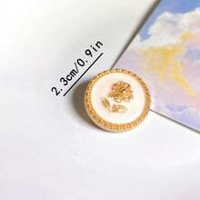 6 件装金属玫瑰树脂缝纫纽扣装饰蕾丝纽扣适用于夹克、外套、西装外套 - 查看 2