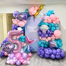 Trang trí sinh nhật nàng tiên cá - Bóng bay nhôm polyester hình vỏ nàng tiên cá, Thích hợp cho trang trí tiệc theo chủ đề nàng tiên cá, Trang trí tiệc sinh nhật, Trang trí đám cưới, Kỷ niệm, Trang trí Giáng sinh - Bộ đồ nàng tiên cá - Xem 1
