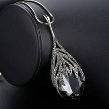 1 pieza Nuevo collar largo de suéter con dije de cristal artificial en forma de gota de agua de moda, regalo de joyería, para el atuendo diario de las mujeres