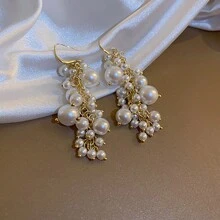 jugalstar 1 对女士法式复古珍珠流苏耳环 - 珍珠流蘇耳環 - 查看 3
