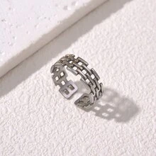 2-3 件不锈钢时尚戒指，送给女朋友的完美礼物，适合日常装扮、婚礼派对 - 彩色 - 查看 5