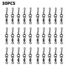 30 chiếc khóa xoay bằng thép không gỉ chắc chắn, kẹp nối câu cá bền, thích hợp cho câu cá mồi và câu cá chép - màu đen - Xem 8