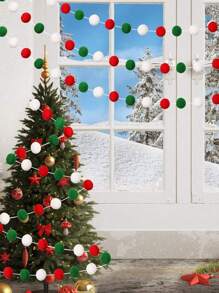 2 个圣诞绒球，白绿红绒球花环，圣诞节 DIY 圣诞装饰，创意工艺品装饰，可爱悬挂毛毡球红白绿绒球珠饰串横幅花环教室家庭墙壁派对悬挂花环横幅，适用于圣诞派对装饰道具，节日装饰，圣诞树悬挂装饰，家庭墙壁悬挂装饰 - 彩色 - 查看 10