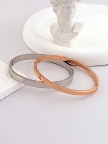 2 件不锈钢手链，用途广泛且易于佩戴，可与任何服装搭配，送给亲人和朋友的礼物 - 金色 - 查看 11