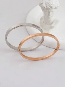 2 件不锈钢手链，用途广泛且易于佩戴，可与任何服装搭配，送给亲人和朋友的礼物 - 金色 - 查看 10