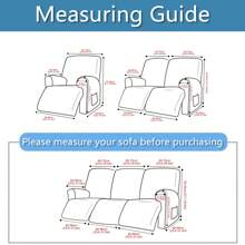 1 Set Recliner Covers, Stretch Reclining Chair Covers, Recliner Sofa Slipcovers Waterproof Stretch Recliner Couch Covers Furniture Protector Covers - Multicolor - View 4