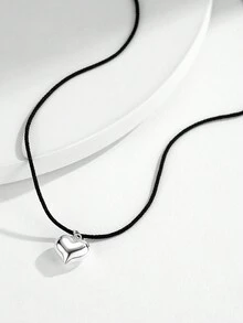 MODIAN 925 纯银时尚简约镜面心形毛衣长款吊坠项链女士日常精美珠宝礼物 - 金色 - 查看 5