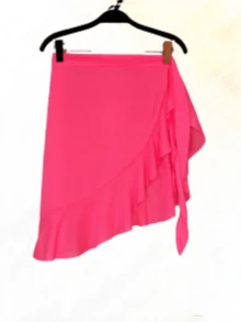 Beach Cover-Up Sarong With Ruffle Pareo Front Tie - 粉色 - 查看 3