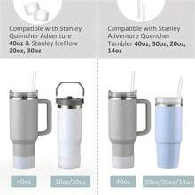 1 件硅胶隔热杯套，防滑耐热硅胶杯架套，适用于 40/32/20 盎司水瓶，尺寸 7.5 厘米和 9 厘米 - 彩色 - 查看 3