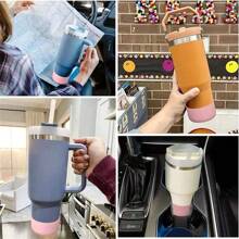 1 件硅胶隔热杯套，防滑耐热硅胶杯架套，适用于 40/32/20 盎司水瓶，尺寸 7.5 厘米和 9 厘米 - 彩色 - 查看 4