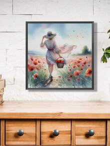 1 套美丽图案十字绣绘画套件，11CT 线艺术针线活 DIY，十字绣面料帆布艺术品工艺设计，手工刺绣印刷用品包适用于家庭墙壁装饰和礼物（无框） - 彩色 - 查看 4