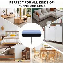 8 Packs Chair Sliders, 1"/2.5cm Square Furniture Glide Nail On Furniture Feet Slider, PTFE Chair Leg Floor Protector For Hardwood Dinning Wooden Furniture, Magic Chair Leg Pad (1", 8pcs)