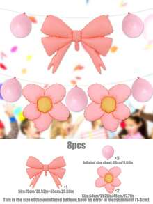 8 quả bóng bay tráng bạc hình bướm và hoa cúc, màu hồng/xanh/vàng/kaki/trắng bằng cao su, dùng cho trang trí tiệc cưới, tiệc sinh nhật - Nhiều màu - Xem 11