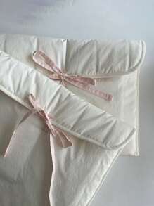 刺绣定制芭蕾风格粉色蝴蝶结夹笔记本和平板电脑包 1 英寸 iPad 内袋平板电脑保护套。黑粉蝴蝶结扁平收纳袋，女士甜美旅行化妆品收纳袋 - 彩色 - 查看 4