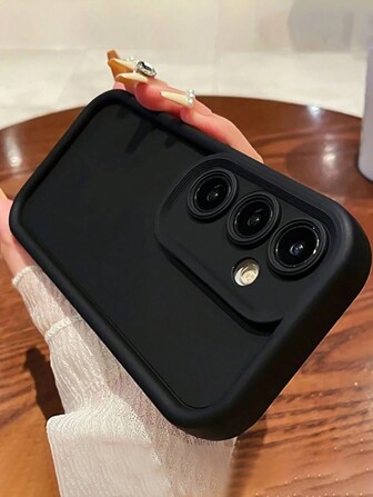 Funda de teléfono suave de silicona negra con textura premium y borde elevado, compatible con la serie Galaxy e , a prueba de golpes y con protección para la cámara