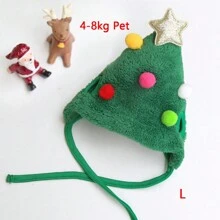 圣诞节狗和猫宠物圣诞树帽子、围兜、围巾、泰迪熊/斗牛犬秋冬服装 - 彩色 - 查看 13