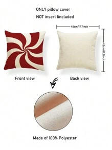 2pcs Red & White Swirl Striped Throw Pillow Covers, Simple Geometric Perfect For Home Living Room Sofa Bedroom Decoration Cushion Cover (No Filling) - Red and White - View 3