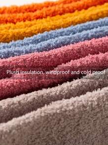 1 Pair Coral Fleece Fluffy Leg Warmers, Winter Thick Knee Protector Leg Sleeve For Women, Cozy - Light Grey - View 5