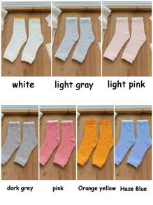 1 Pair Coral Fleece Fluffy Leg Warmers, Winter Thick Knee Protector Leg Sleeve For Women, Cozy - Light Grey - View 4
