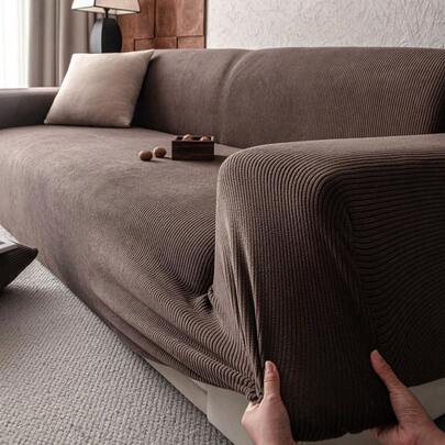 1pc Waterproof Jacquard Sofa Cover, Fluffy All Season Sofa Protector, Anti-Dirty Anti-Scratch
