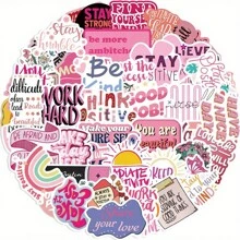 50pcs Inspirational Stickers For Kids Teens Girl Waterproof Motivational Stickers For Water Bottles Laptop Phone Case Scrapbook Journal Teachers Students School Positive Rewards