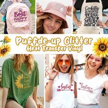 10 件闪光泡芙乙烯基热转印 3D 泡芙热转印乙烯基闪光乙烯基适用于 T 恤帽子枕头连帽衫 DIY 面料耗材 - 混色 - 查看 3