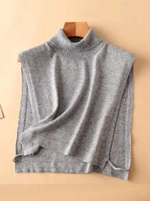 1 pieza Accesorio de bufanda de cuello para mujer de mezcla de lana de unicolor con cuello alto falso, accesorio de cuello cálido para otoño/invierno - multicolor - Ver 14