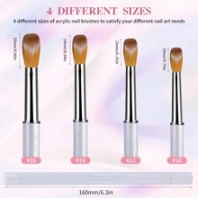 .Bộ 4 cọ vẽ móng tay Acrylic Cọ bột Acrylic Cọ gel nối dài Poly Bút khắc sơn móng tay cho phụ nữ tại nhà Solon Cọ vẽ móng nghệ thuật tự làm Bút vẽ móng tay, Quà tặng Giáng sinh, Thích hợp cho người mới bắt đầu và tiệm làm móng chuyên nghiệp - Bạc - Xem 6