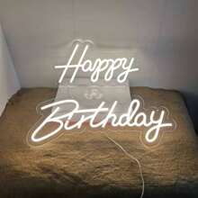 2 stuks acryl LED neonbord "Happy Birthday" lichtgevende letters, dimbaar USB-aangedreven decoratielicht voor feest, huis, borden, wanddecoratie