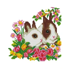 1 Set Animal Series Printed Cross Stitch Kit, DIY Stamped Cross Stitch 11CT Mesh 3-Strands Thread Embroidery Kit, Suitable For Beginners, Home Decor Cushion Pillow Cover