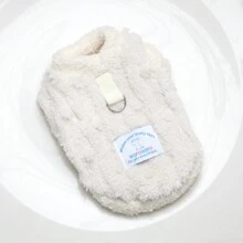 宠物服装。厚实温暖的毛绒背心，适合小型犬和猫在冬季穿着。可以在户外快乐玩耍的狗狗服装。 - 杏色 - 查看 13