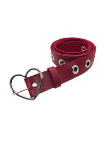 Women's Thin Belt With Eyelets 45 Basic Heart Silver - Mia - Đỏ - Xem 2
