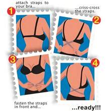 3pcs/2pcs/1pc Women Deep V-Neck Backless 2 Buttons Cross Strap Extender Bra Clips, Comfortable Durable Non-Slip Design, Perfect Invisible Lingerie Accessory For Open Shoulder Outfits - Multicolor - View 2